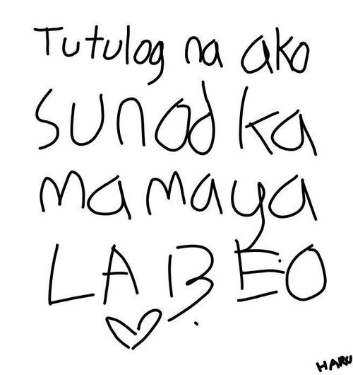 the words are written in black ink and have hearts on them, as if they were handwritten