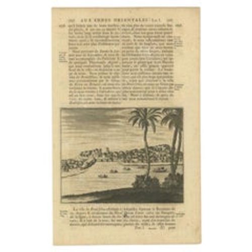 Antique Print of Broitschia/Bharuch, Suratte/Gujarat, India, 1727