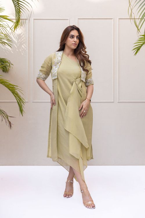 Pastel green color dress store