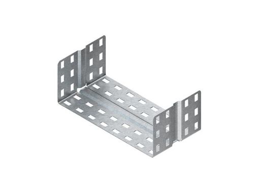 Elbow 90 with unperforated side profiles, but with connector perforations, with integrated splice plates