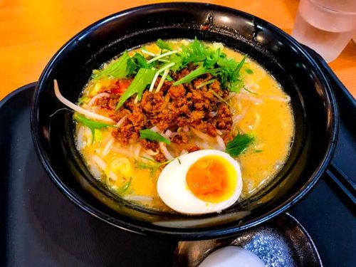 japanese style chuka tantanmen soup noodles as lunch meal - douban stock pictures, royalty-free photos & images