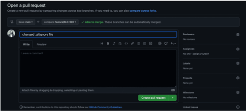 pull request on Github