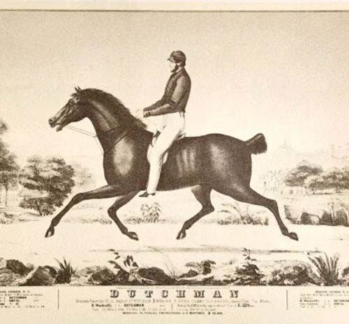 1952 Dutchman Horse Racing Beacon Course Plate Litho Print Currier & Ives DWLL16 - Image 1 of 2