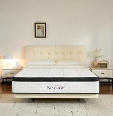 Nevoluxe 12 Inch Queen Mattress - Hybrid Memory Foam Mattress & Pocket Springs for Pressure Relief & Motion Isolation, CertiPUR-US - Medium Firm Queen Size Bed Mattress in a Box (White, 12 inch)