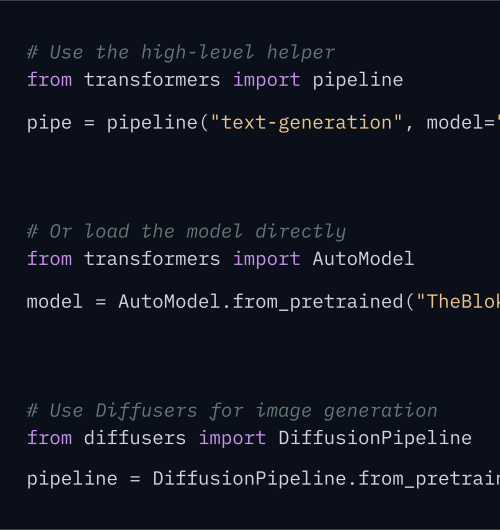 Code snippets from HF libraries