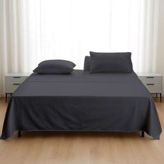 Flex Head King Sheets for Sleep Number Bed - Ultra Soft 4 Piece Microfiber Flex Top King Sheet Set with 34" Top Split, Fits Mattresses up to 15" Deep, Dark Grey