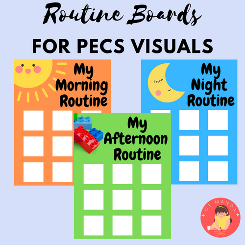 Morning Afternoon and Night Routine Charts for Visuals | Pecs Pictures Bedtime | Occupational Therapy ADL Aides for Parents and Kids | OT