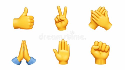 Gelbe Hand-Emojis mit transparentem Hintergrund vektor abbildung
