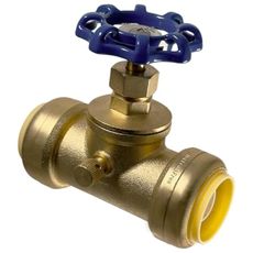 XFITTING 1 inch Push Fit Stop Valve with Drain and Vent, Push to Connect Brass Plumbing Fitting, Pex Pipe, Copper, CPVC, PE-RT, HDPE, 2-5-3=1, 1 Piece