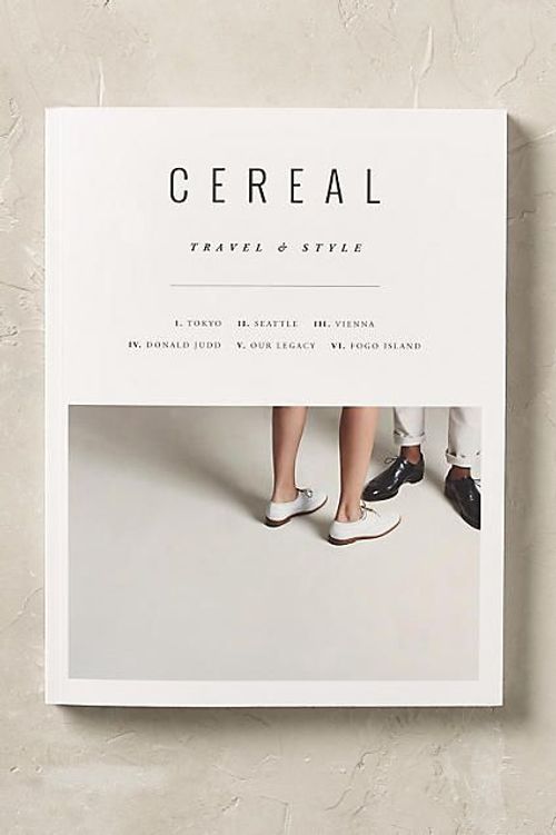 the cover of cereal magazine with two people's feet in white slippers and black shoes