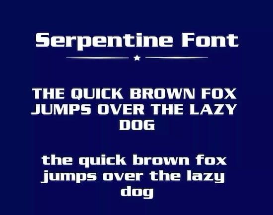 Serpentine Font free