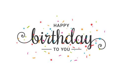 Happy birthday banner. Lettering confetti on white