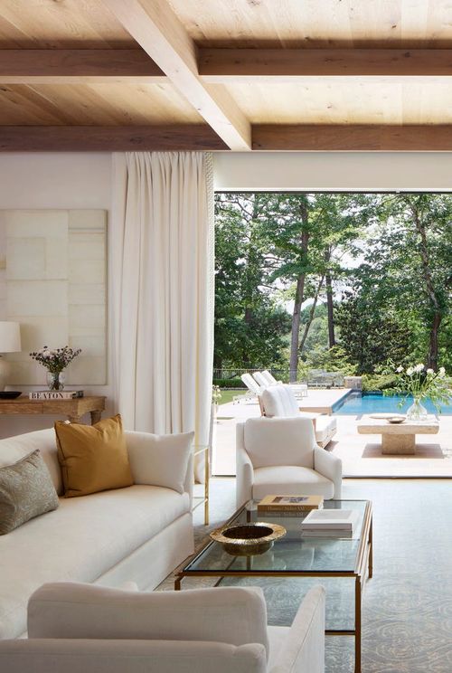 home in atlanta’s buckhead neighborhood designed by suzanne kasler interiors. living room.