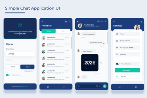 Preview: Simple Chat Mobile App UI Kit