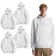 AiDiYGECO 4 Pack sublimation hoodies White Sweatshirt Men's 100% Polyester Hoodie for Sublimation Custom Printing (2XL)