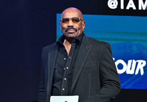 Steve Harvey speaks onstage during Day 2 of 2023 Invest Fest at Georgia World Congress Center on August 27, 2023 in Atlanta, Georgia.