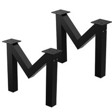 Orgerphy 16” Black M-Shape Metal Table Legs (2PCS)| Coffee Table Legs Heavy Duty Furniture Legs Bench Legs | Mid Century Modern Metal Legs for Coffee Table Furniture Bench Legs