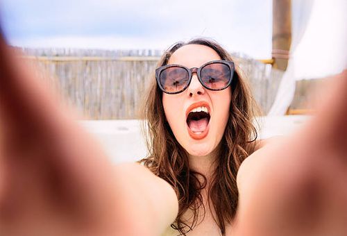 extrovert selfie - woman funny selfie stock pictures, royalty-free photos & images