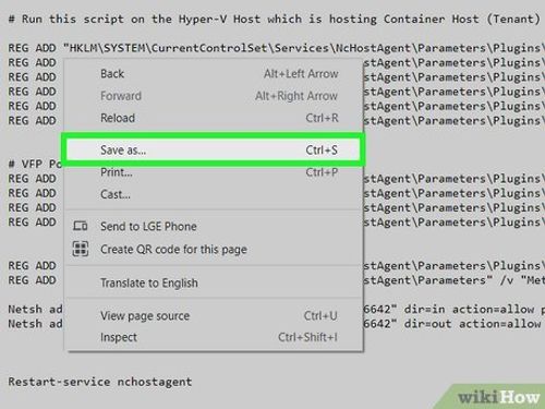 Step 7 Right-click the page and click Save as.