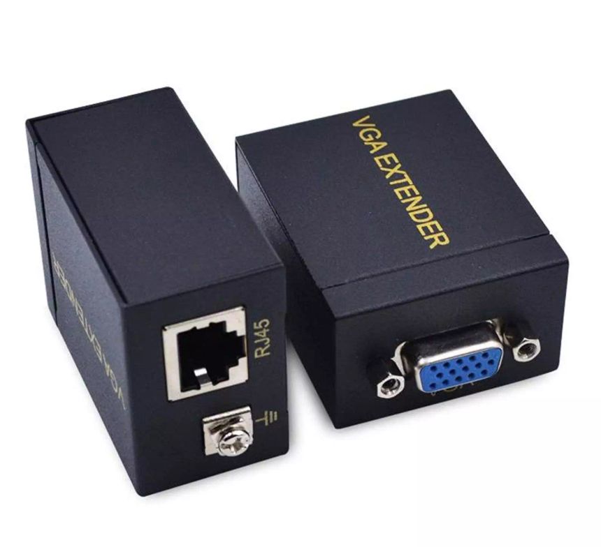 60 Meter Passive VGA Extender over CAT6 Network Cable | FullHD VGA Balun over CAT5e