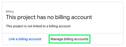 Creating a billing account in google cloud projecs
