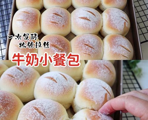 一次发酵，松软拉丝的牛奶小餐包