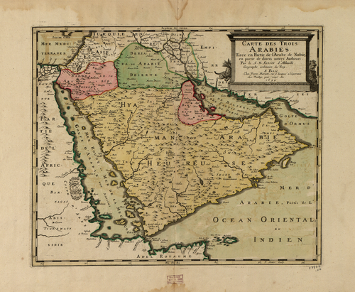 map of the three arabias excerpted partly from the arab of nubia partly from several other authors