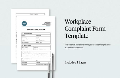 Workplace Complaint Form Template in Word, PDF, Google Docs - Download | Template.net