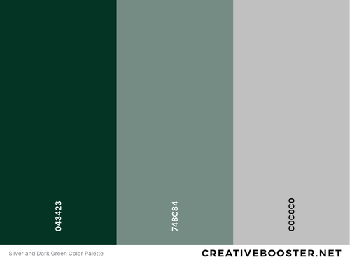 Silver and Dark Green Color Palette