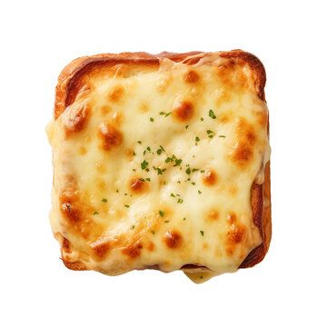 Croque Monsieur, top view, transparent background, isolated image, generative AI