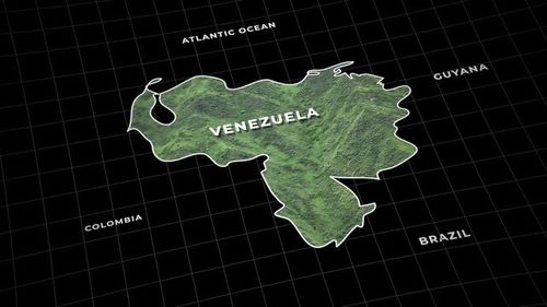 Venezuela 3D Map Animation With Landscape And Grid Background