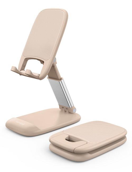 Lamicall Khaki Phone Holder for Desk - Cellphone Stand Khaki Desk Accessories Desktop Office Must Have Compatible with iPh...