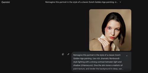 Gemini prompt to make an art gallery filter to image.