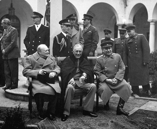 yalta conference churchill roosevelt stalin b w