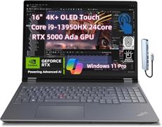 NewLenovo ThinkPad P16 Gen 2 Mobile Workstation (16" WQUXGA 4K+ OLED Touch Screen,Core i9-13950HX 24Core, 128GB RAM 4TB SSD, RTX 5000 Ada) Laptop for Engineer Designer Architect, AI PC Win 11 Pro
