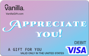 Appreciate You Vanilla Visa Gift Card