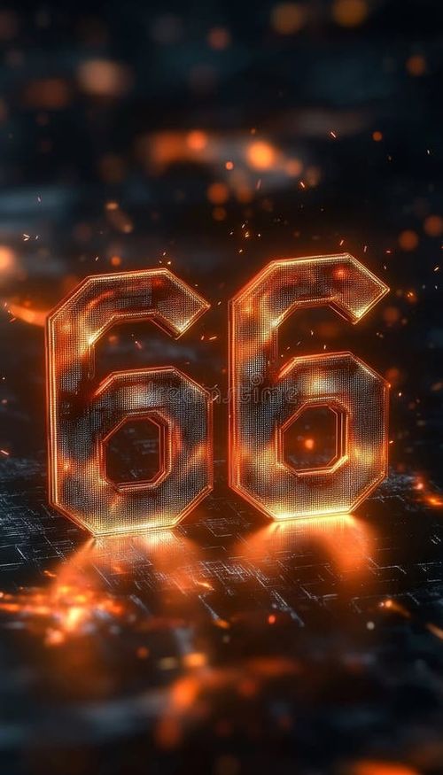 Glowing Futuristic Number 666 on Abstract Digital Background for Technology, Science, and Business, Generated by AI. 666 illustrations
