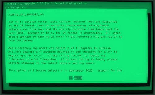 xfs v4 linux kernel option