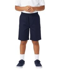 unik Boys All Elastic Waist Pull up Shorts Navy Khaki Black Hunter Green Blue (Navy, 8)