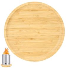 KEESHA 8'' Fire Pit Mat for Solo Stove Mesa/XL Tabletop Fire Pit, Bamboo Heat Resistant for Solo Stove, Waterproof & Withstand High-Temperature for Table Top Protection