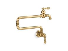 KOHLER 99270-2MB Artifacts Wall-Mount Pot Filler, Pot Filler Faucet, Gold Pot Filler, Kitchen Sink Pot Filler Faucets, Vibrant Brushed Moderne Brass