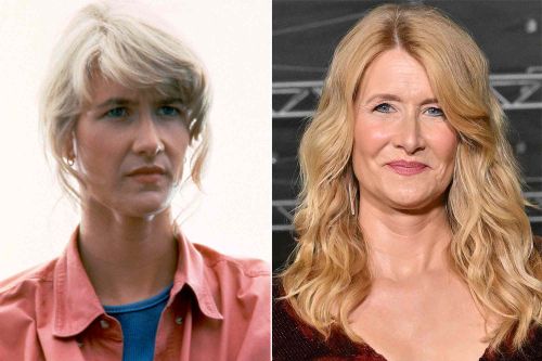 Laura Dern as Dr. Ellie Sattler in 'Jurassic Park'; Laura Dern attending the 2nd annual Academy Museum Gala at the Academy Museum of Motion Pictures on Oct. 15, 2022