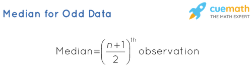 The median formula for n odd observations