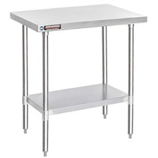 DuraSteel 30x36 Stainless Steel Work Table - NSF Commercial Prep Metal Table - Outdoor Pizza Oven Stand w/Under Shelf - Kitchen Island Laundry Utility Garage Microwave Stand Large Rolling Storage Cart