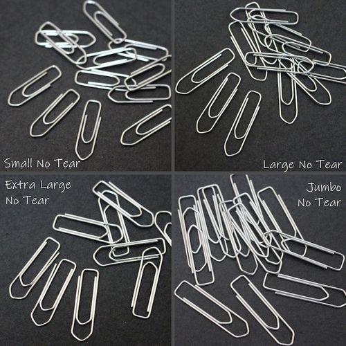 Steel Small Large Giant Paper Clips Silver Metal Coloured 10 Types & Sizes image 3