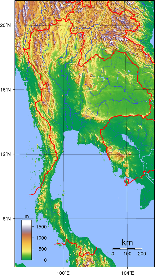 thailand topography