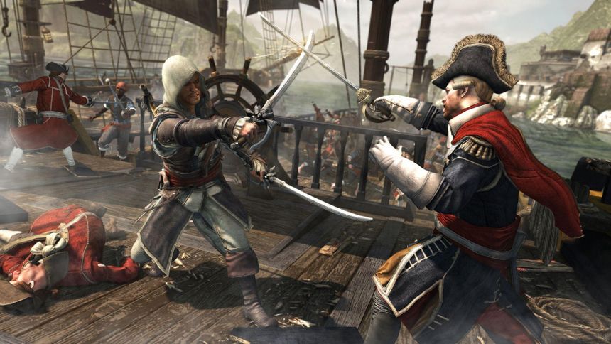 1920x1080 Download wallpaper 1920x1080 assassins creed iv black flag, battle