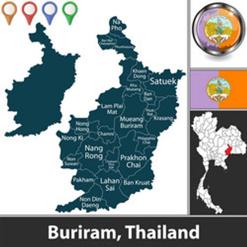map buriram thailand vector