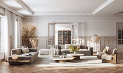 digitally created spacious modern living room - living room stock pictures, royalty-free photos & images