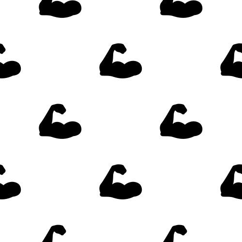 Arm emoji gym muscle exercise sport seamless Vector Image